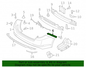 Right rear bumper mount for Kia Optima 2014-2016
