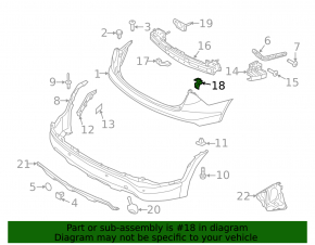 Rear bumper bracket upper left Hyundai Santa FE Sport 13-18