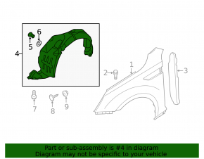 Front right mudguard Kia Optima 11-13 hybrid