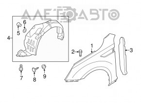 Front right mudguard Kia Optima 11-13 hybrid