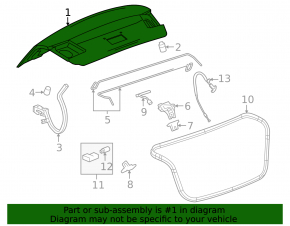 Chevrolet Cruze 11-16 trunk lid for spoiler