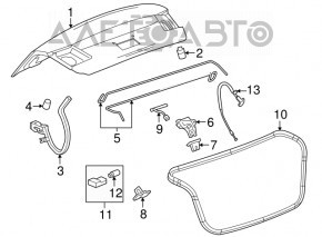 Chevrolet Cruze 11-16 trunk lid for spoiler