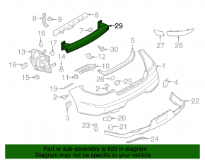 Rear bumper reinforcement Porsche Panamera 10-16