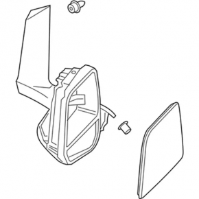 Right side mirror assembly for Ford Transit Connect MK2 13-23