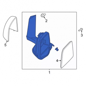 Right side mirror assembly for Ford Transit Connect MK2 13-23