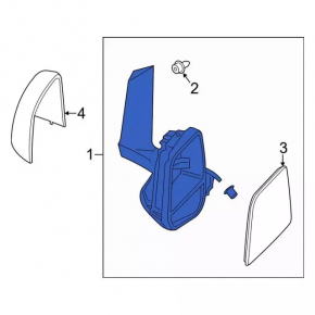 Right side mirror assembly for Ford Transit Connect MK2 13-23