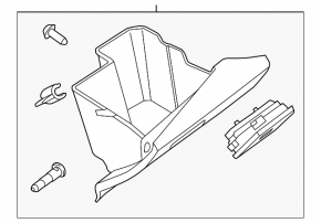 Glove box, glove compartment Ford Transit Connect MK2 13-18 black, scratch