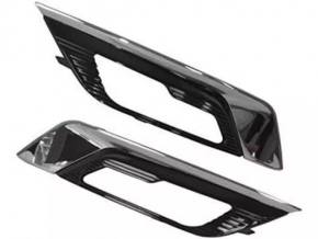 Front bumper grille left Ford Fusion mk5 17-18 under fog lights LED gloss SIGNEDA