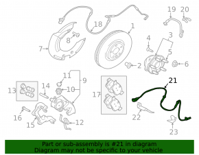 Front left ABS sensor for Land Rover Range Rover Velar 18-20 (325mm and 349mm)
