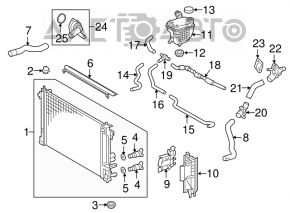 Expansion tank cooling Toyota Prius 50 16-20 with cover