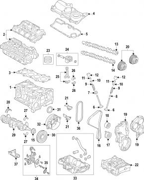Crankshaft Volvo XC90 16-26 B4204T27 T6 2.0T K:52.99 W:49.99