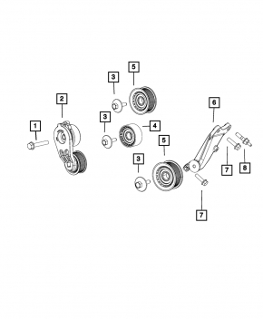Chrysler Pacifica 17-3.6 Drive Belt Tensioner Roller