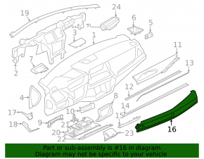 Right front panel trim for BMW X5 F15 14-18, wood grain, scratches