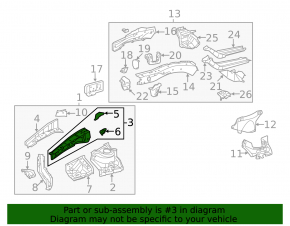 Left fender apron inner panel for Toyota Avalon 05-12