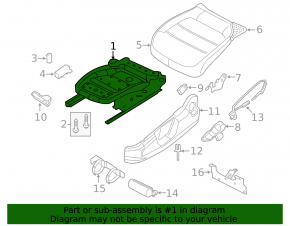 Right passenger seat runner for VW Jetta 11-USA, mechanical, without frame