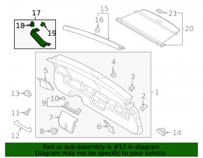 Left trunk door trim VW Tiguan 18-24 black