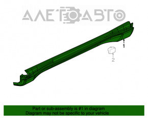 Left threshold for Jeep Compass 17-26 structure, scratches, broken fasteners, cracked