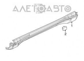 Left threshold for Jeep Compass 17-26 structure, scratches, broken fasteners, cracked