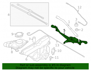 Windscreen wiper trapezoid with motor BMW 3 G20 19-
