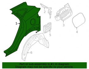 Quarter wing rear left Hyundai Tucson 22-25 USA on the body, blue