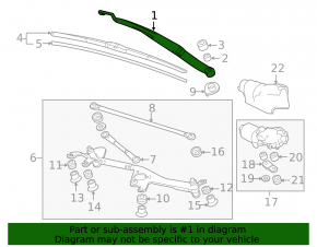 Left wiper arm for Honda CRZ 11-16
