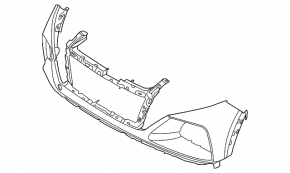 Front bumper bare Hyundai Tucson 2022-2024 without parking sensors, USA