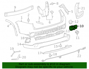 Rear bumper parking sensors Toyota Highlander 14-16 without ring