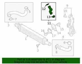 Intercooler pipe left third Porsche Macan 17-21 2.0T rubber
