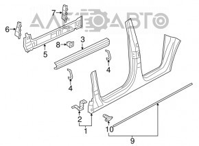 Central left body pillar Audi Q3 8U 15-18 sawed off