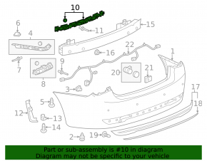Rear bumper mount central Chevrolet Cruze 11-16