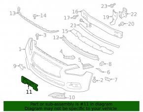 Front Bumper License Plate Plate Infiniti Q50 18-24