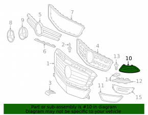 Upper right radiator grille Mercedes CLS-class C218 12-14 AMG pkg