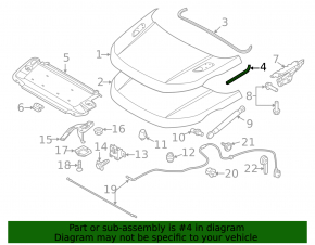 Left hood seal for Land Rover Range Rover Evoque 12-18