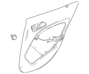 Door trim card rear left Mercedes GLA 15-20 leather beige, chrome insert