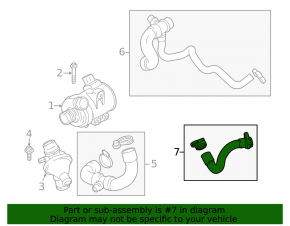 Upper cooling pipe BMW X3 F25 13-17 2.0T