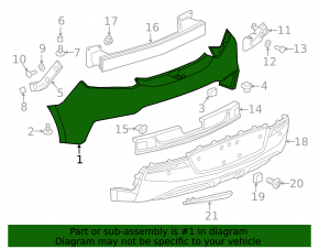 Rear bumper bare upper Chevrolet Volt 16- silver, broken fasteners, dented