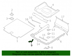 Left trunk floor bracket Volvo XC60 18-26