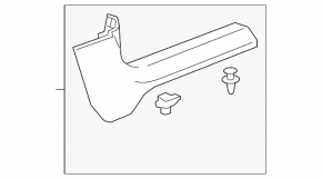 Door sill trim front right Chevrolet Cruze 11-16 black