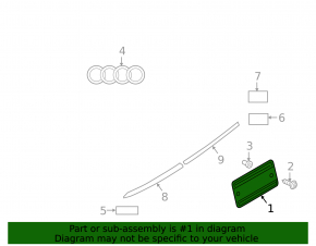 Audi Q7 16-19 tailgate license plate area