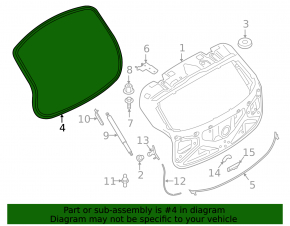 Rubber seal for the trunk door of the BMW X2 F39 18-23
