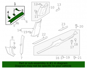 Front pillar trim upper right VW Passat b8 16-19 USA ser