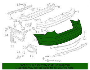 Bare rear bumper VW Jetta 11-14 USA