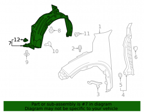 Front left mudguard Honda HR-V 16-22