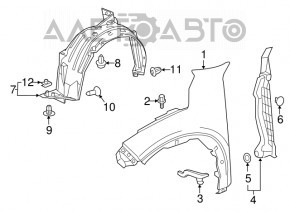 Front left fender liner Honda HR-V 16-22