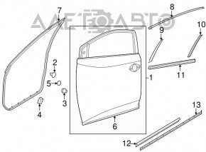 Front right door seal Nissan Murano z52 15-20 lower