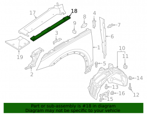 Rear right outer wing trim Audi Q5 80A 18-24