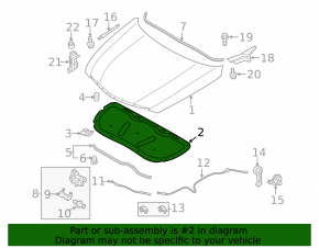 Hyundai Sonata 11-15 hood insulation