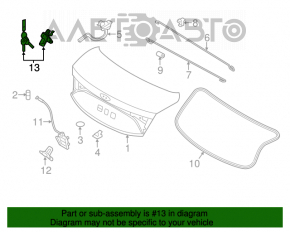 Hyundai Azera 12-17 trunk lid lock cylinder
