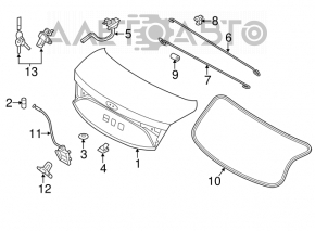 Hyundai Azera 12-17 trunk lid lock cylinder