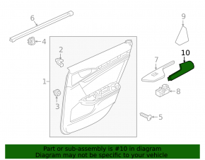 Door handle inner rear left Honda Insight 19-22 black